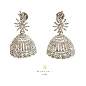 Faux Diamond Jhumka Earrings