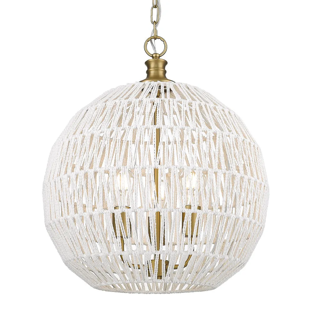 FLORENCE 3 LIGHT PENDANT, BRUSHED CHAMPAGNE BRONZE