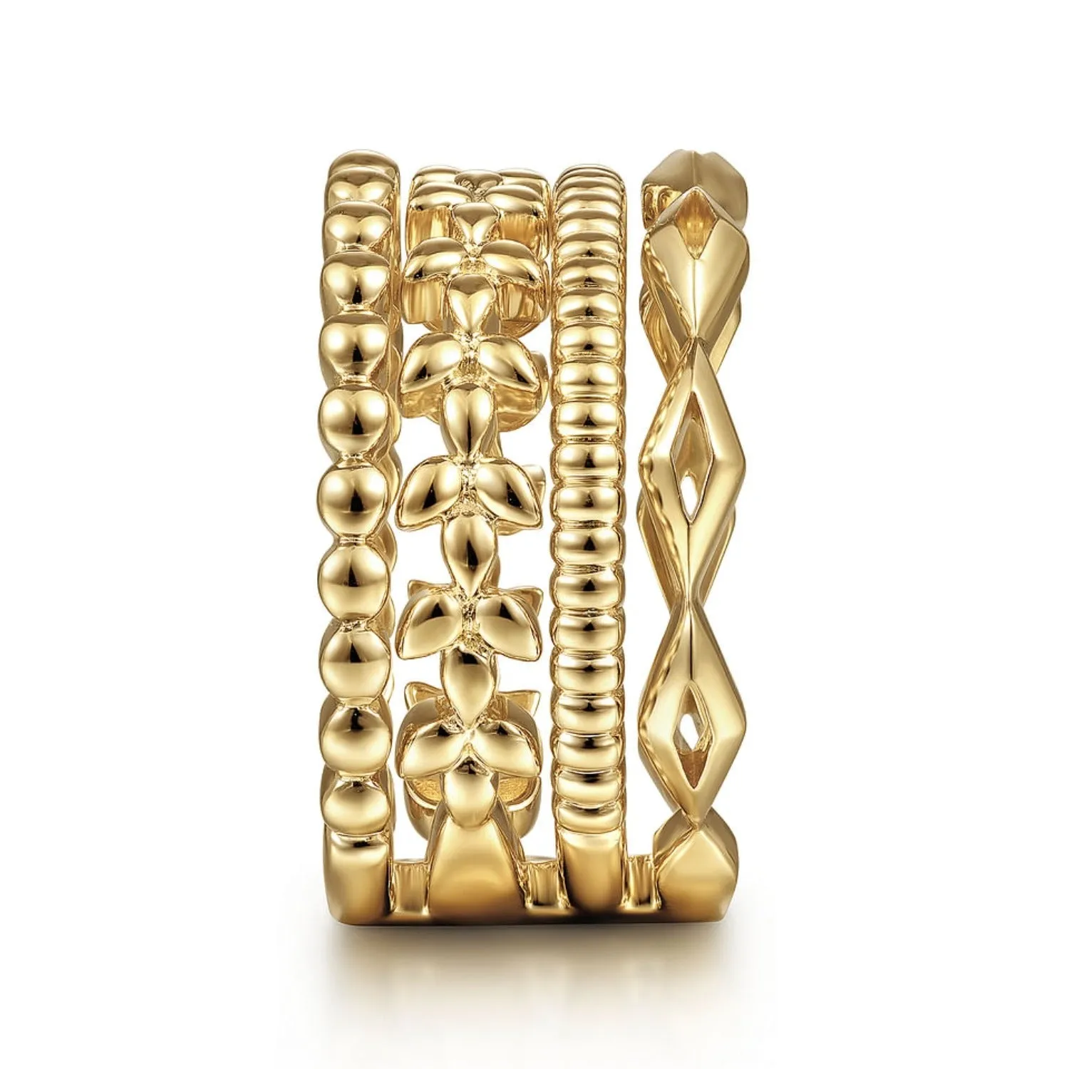 Gabriel & Co. Multi Row Wide Textured Ring