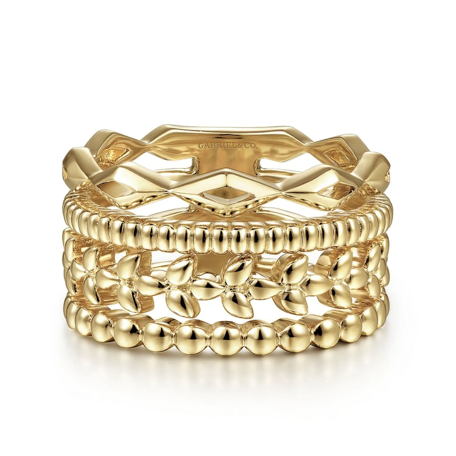 Gabriel & Co. Multi Row Wide Textured Ring