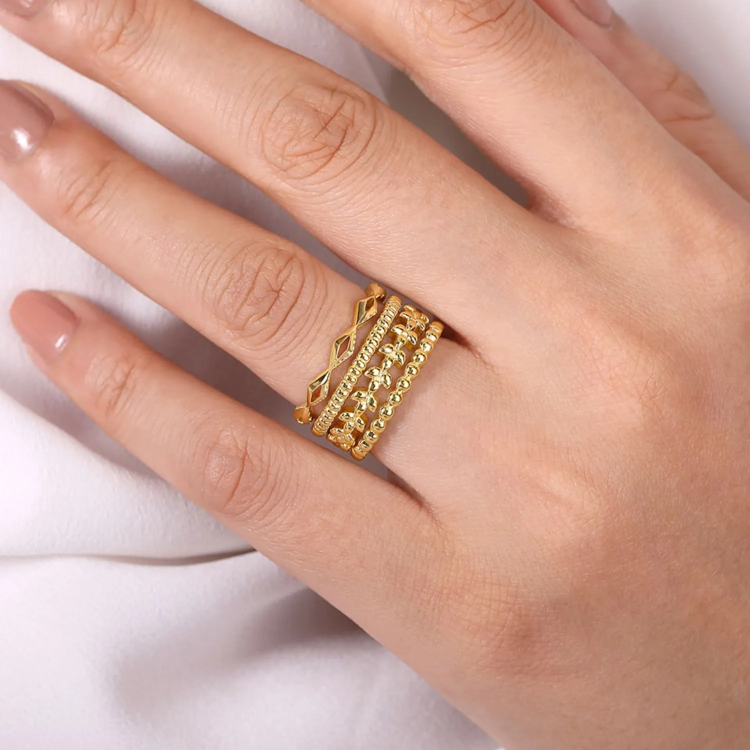 Gabriel & Co. Multi Row Wide Textured Ring