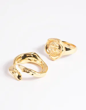 Gold Plated Molten Ring