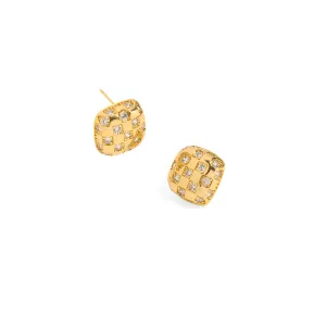 GOLDEN SPARK CHECKERED EARRINGS