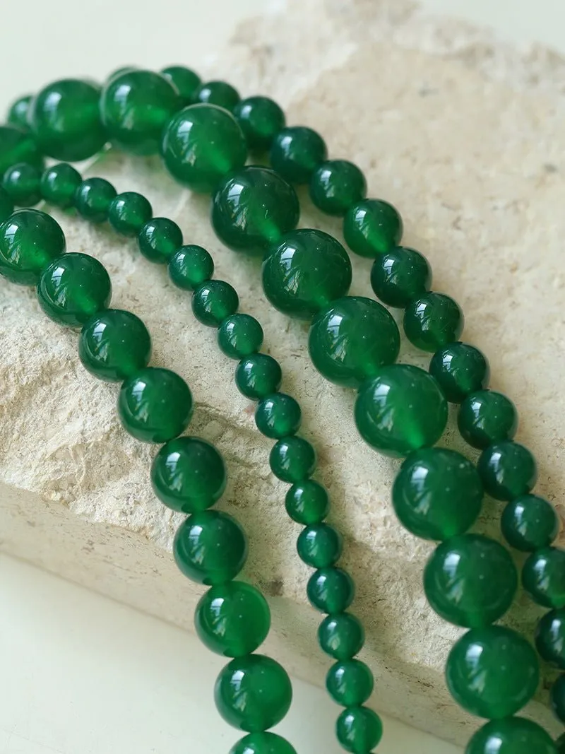 Green Onyx Beaded Necklaces 3mm/6mm/8mm/10mm/12mm