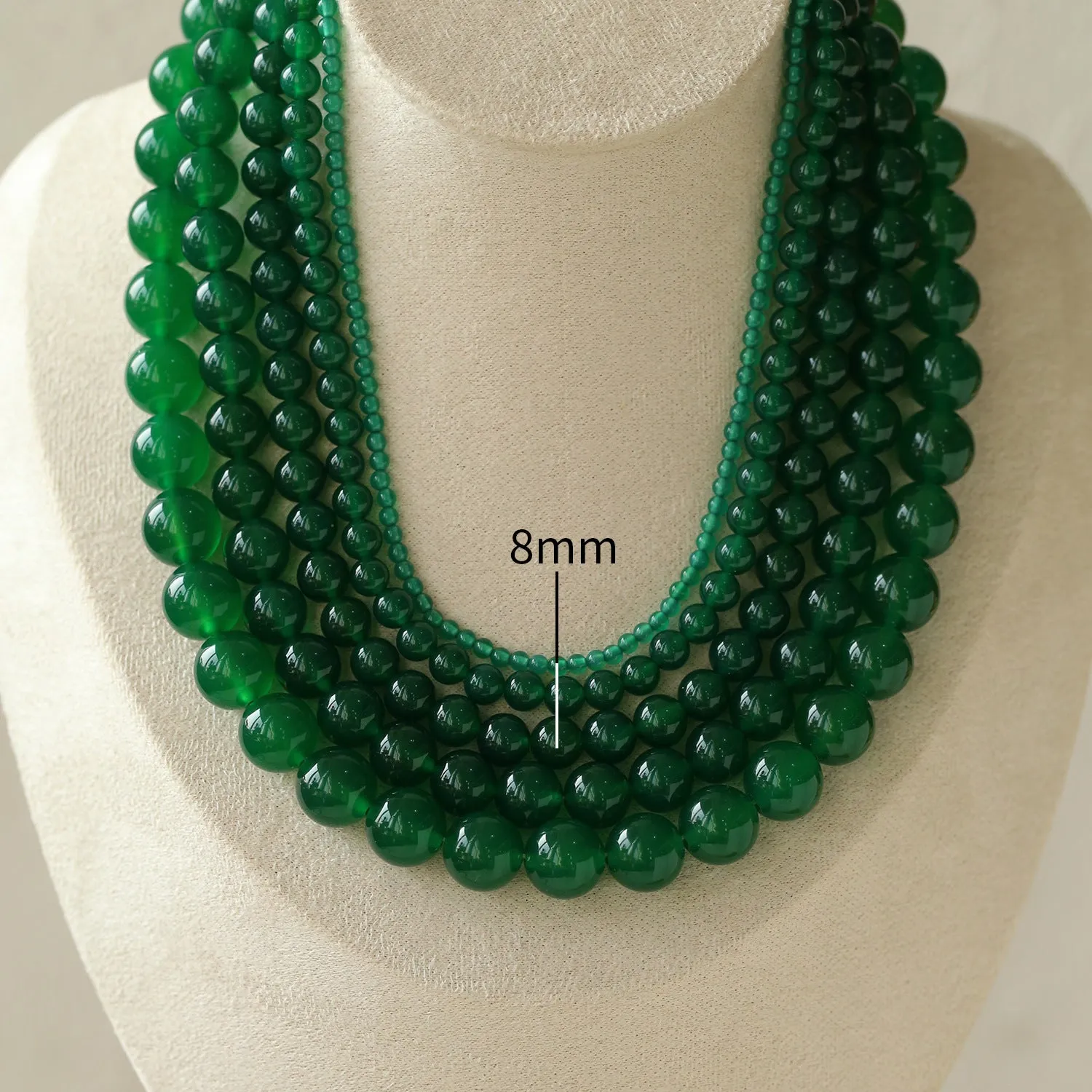 Green Onyx Beaded Necklaces 3mm/6mm/8mm/10mm/12mm