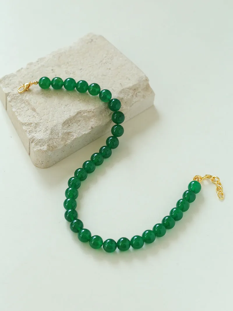 Green Onyx Beaded Necklaces 3mm/6mm/8mm/10mm/12mm