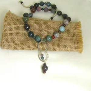 Handmade Indian Agate Gemstone Necklace