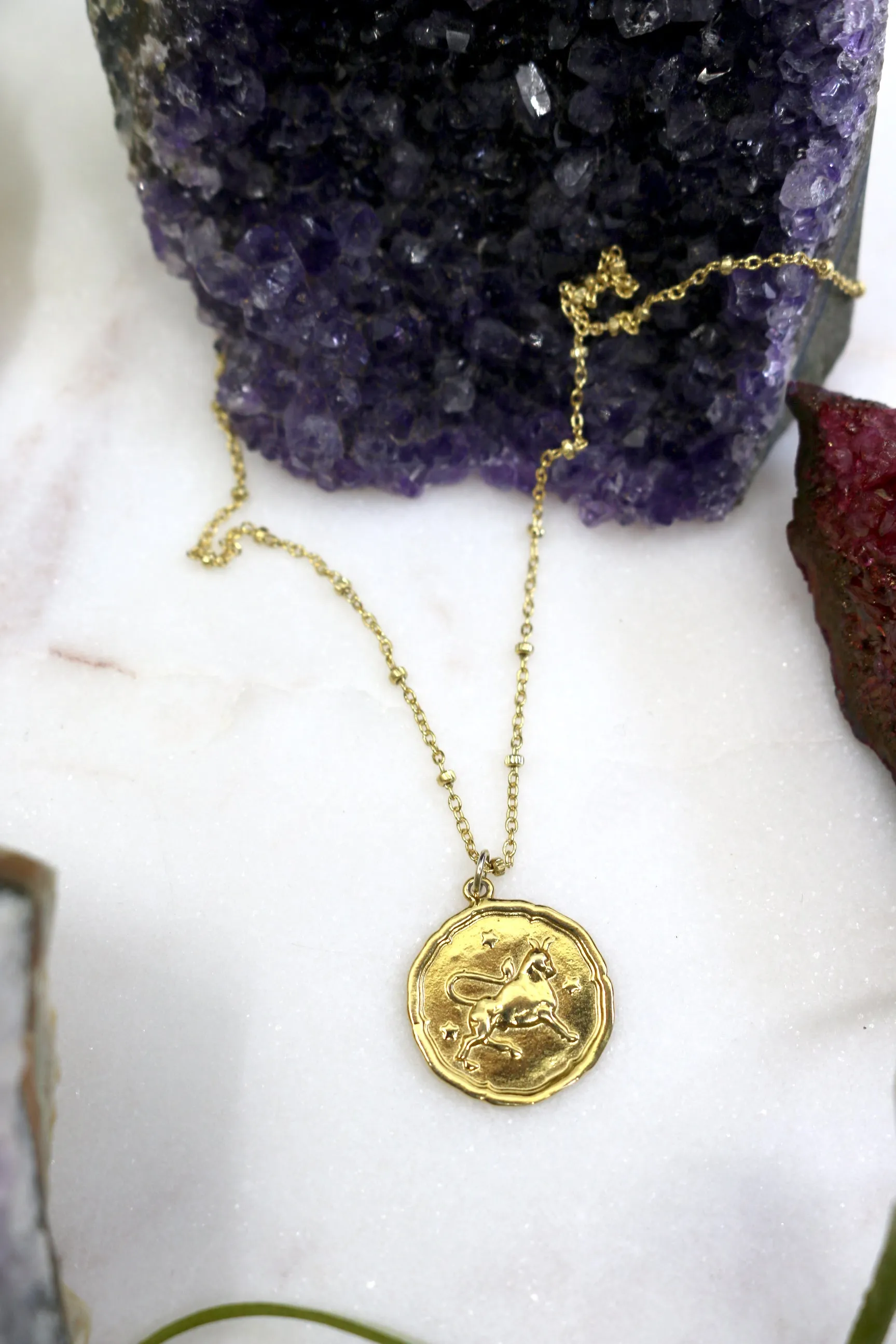 Heroine // Zodiac Necklace, Zodiac Medallion, Horoscope, Constellation // BH-N035