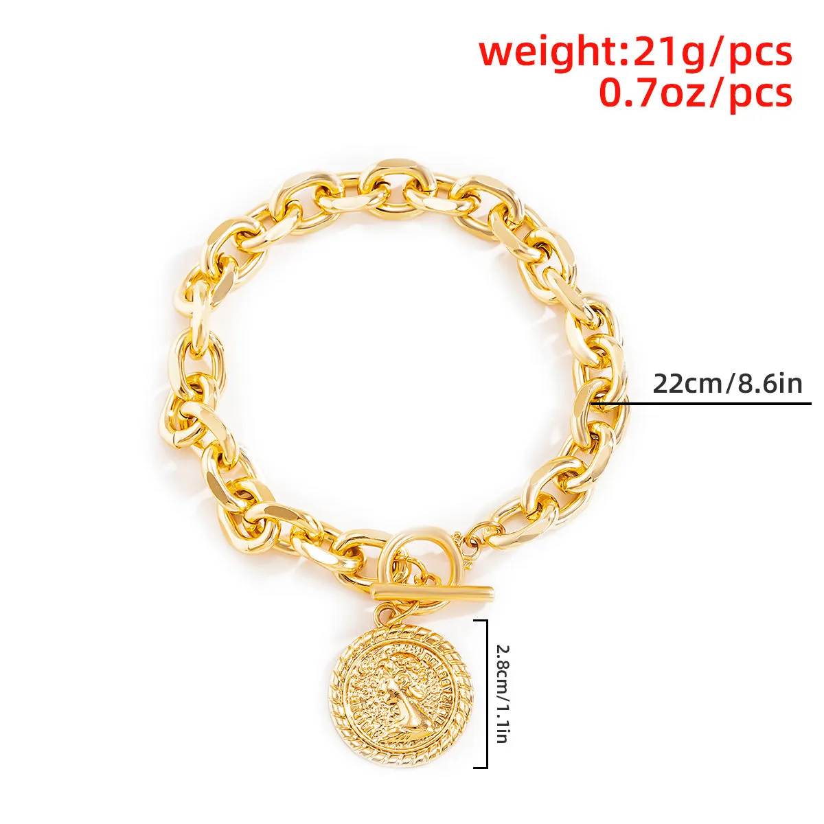 Hollow Cross Thick Chain OT Buckle Anklet