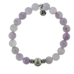 Journey Wave Bracelet with Mauve Jade and Silver Wave Ball