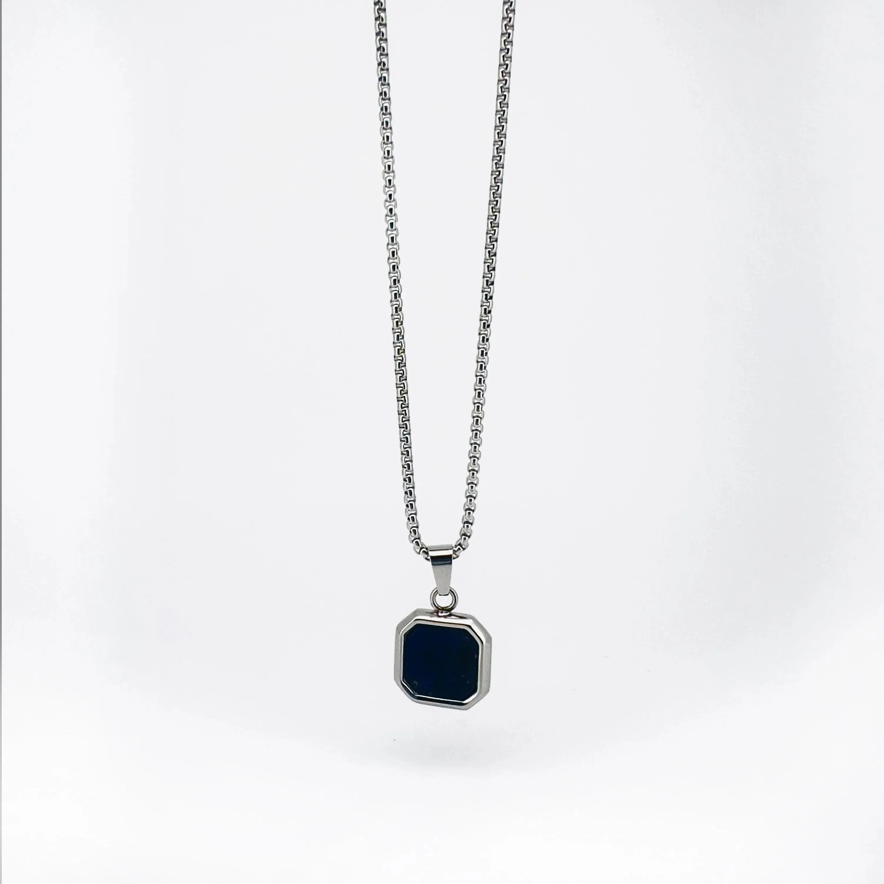 Kare Square Pendant with Chain Necklace