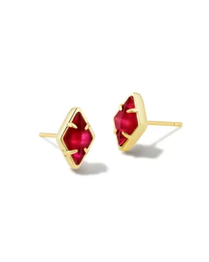 Kinsley Stud Earrings Gold - Raspberry Illusion