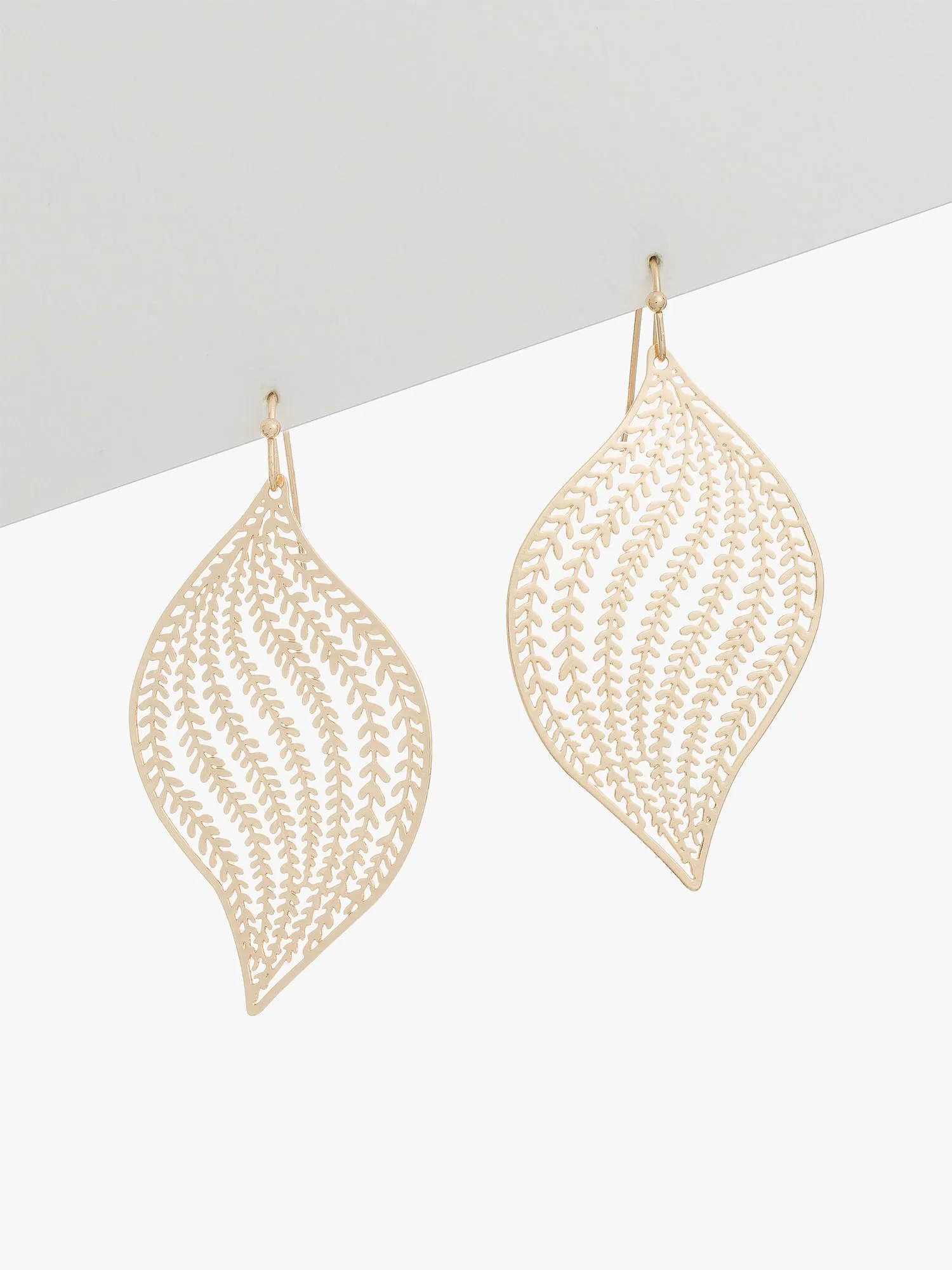 La Radiant Stamped Leaf Dangle Earrings - Brands We Love