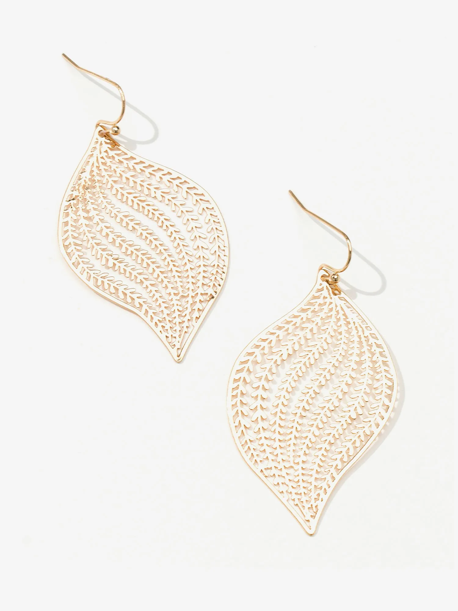 La Radiant Stamped Leaf Dangle Earrings - Brands We Love