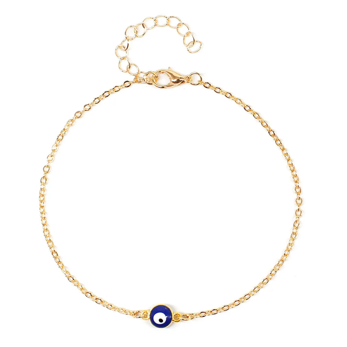 Ladies Evil Eye Alloy Plating Simple Anklet