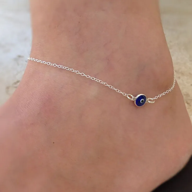 Ladies Evil Eye Alloy Plating Simple Anklet