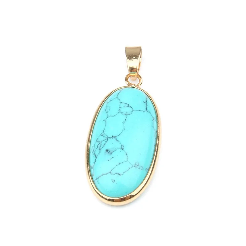 Lapis Lazuli Charms Natural Oval Shape Pendants