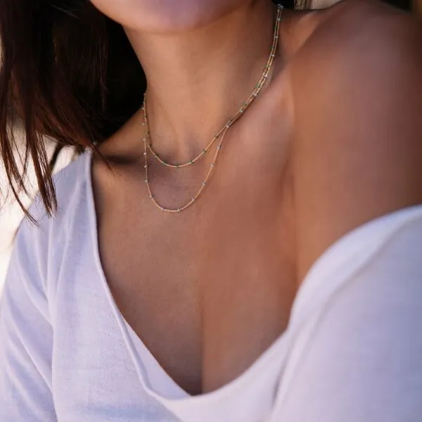 Layer Me Necklace - Gold with Deep Sea