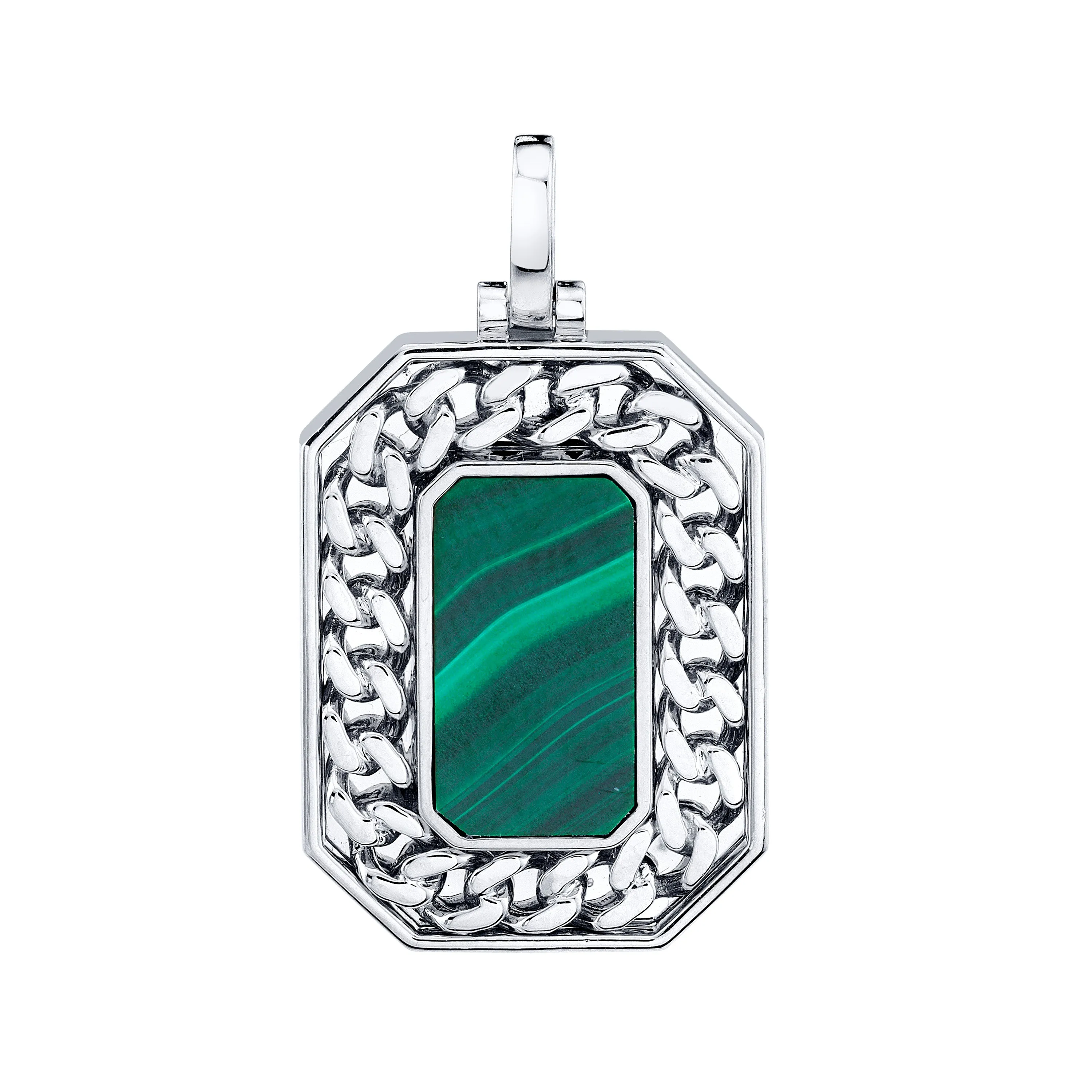 MALACHITE GOLD LINK PENDANT