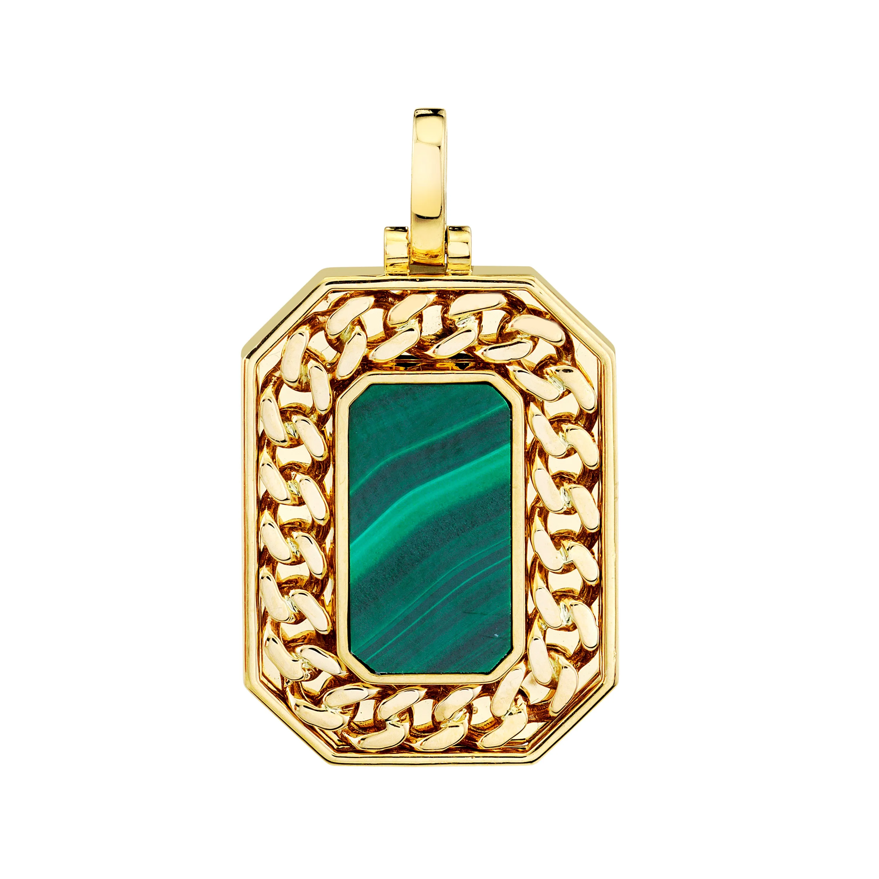 MALACHITE GOLD LINK PENDANT