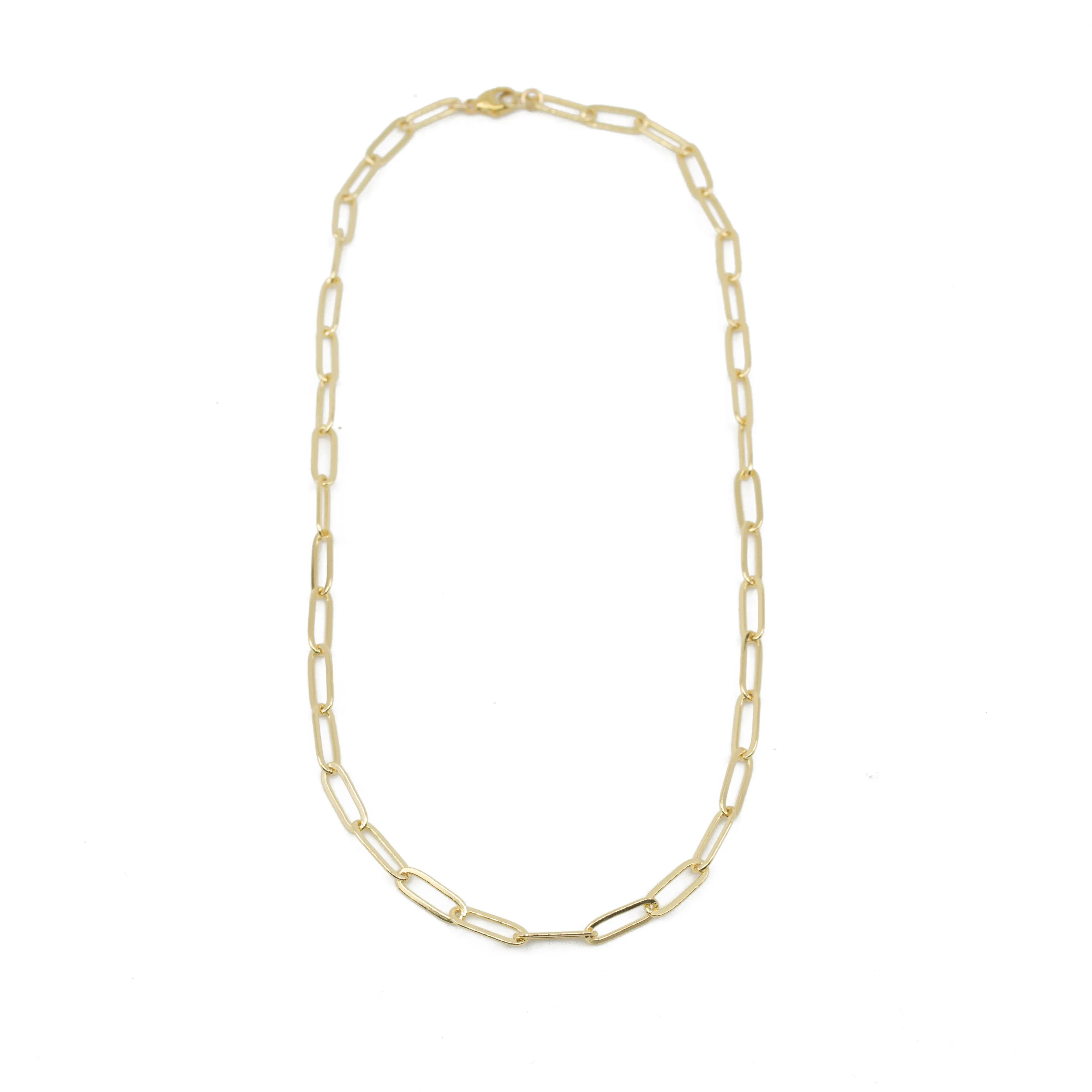 Marigold Chunky Paperclip Chain Necklace in Gold