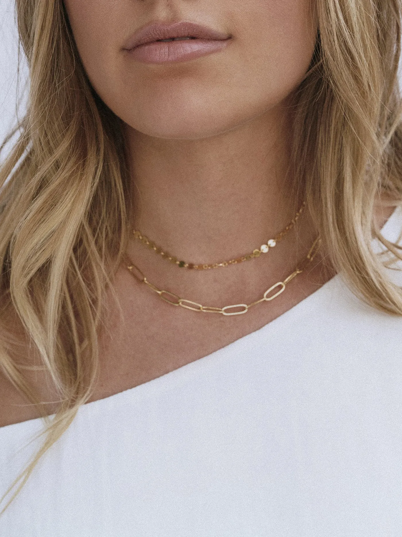 Marigold Chunky Paperclip Chain Necklace in Gold