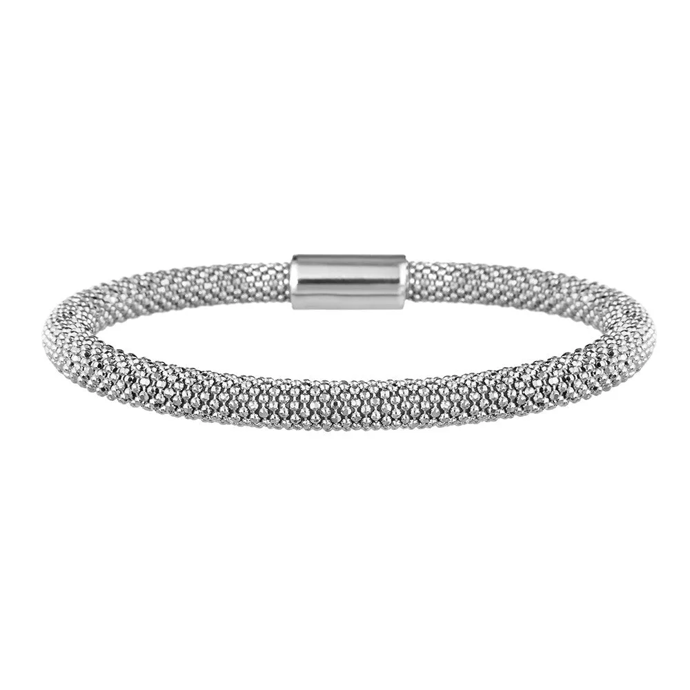 Mesh Bold Silver Bracelet