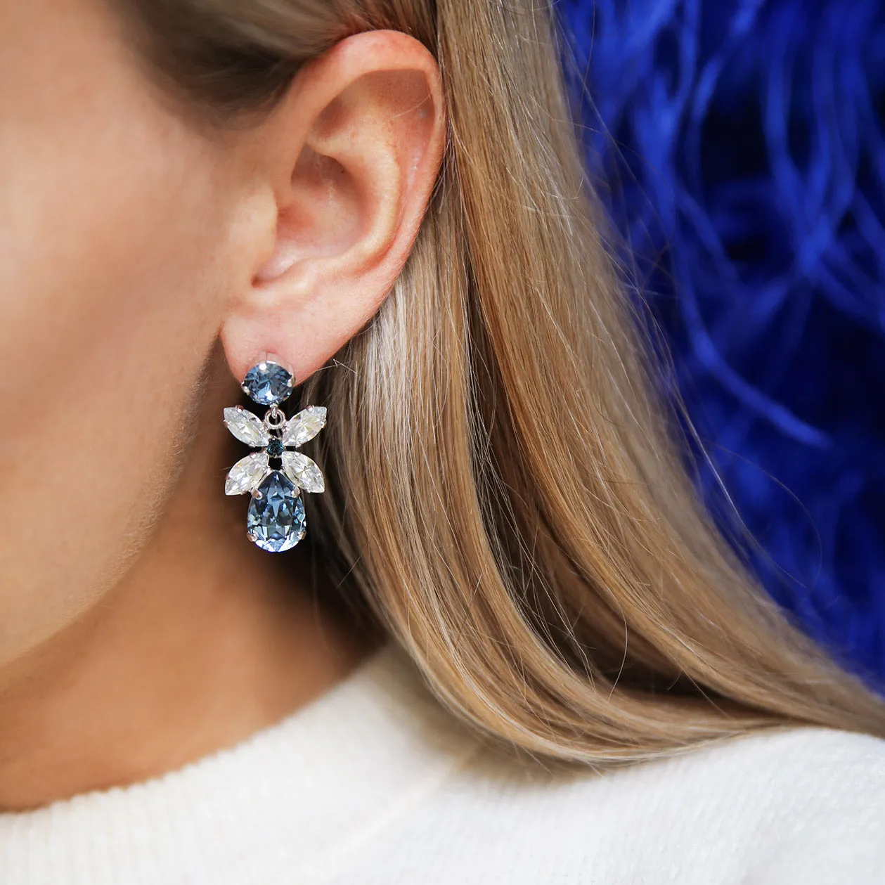 Mini Dione Earrings / Denim Blue   Blue Shade