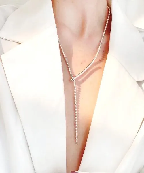 Minimalist Longline Ball Chain Necklace