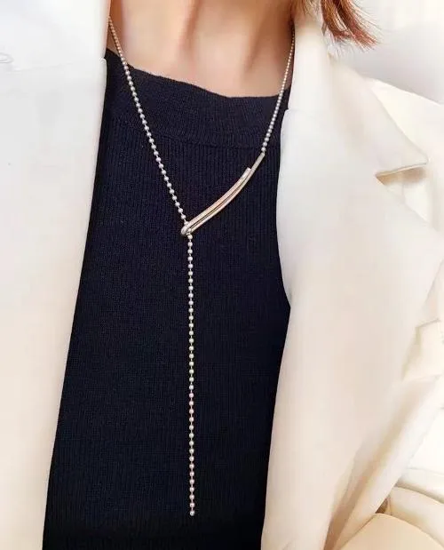 Minimalist Longline Ball Chain Necklace