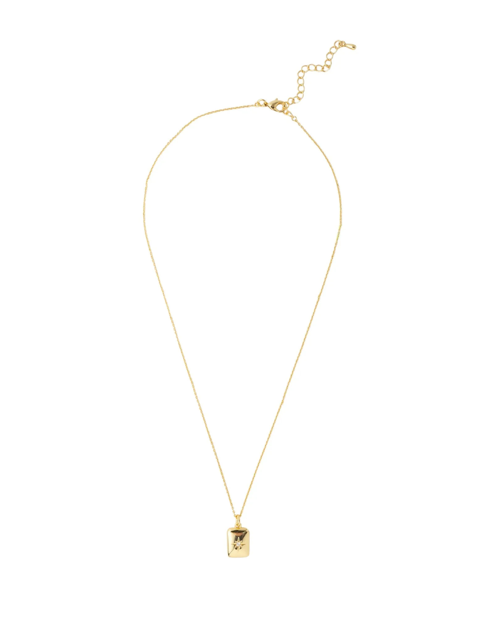 Mocha Aria Tile Necklace - Light Gold