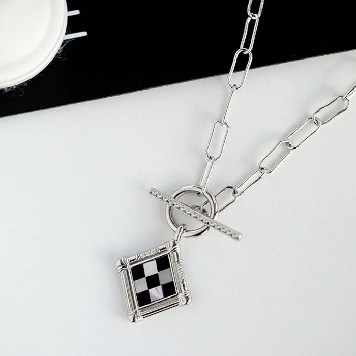 Modern Gallery - Vintage Style Check Board Necklace