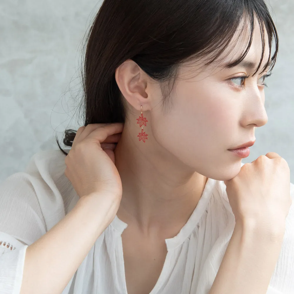 Momiji and Origami Crane Mismatched Earrings