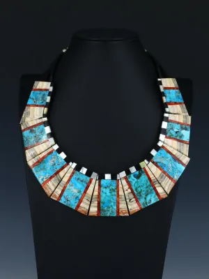 Native American Santo Domingo Onyx Mosaic Necklace Set