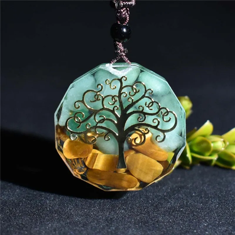 Orgonite Necklace Tree Of Life Pendant Energy Stone Reiki Chakra Yoga Necklace Healing Meditation orgonite protection Pendant