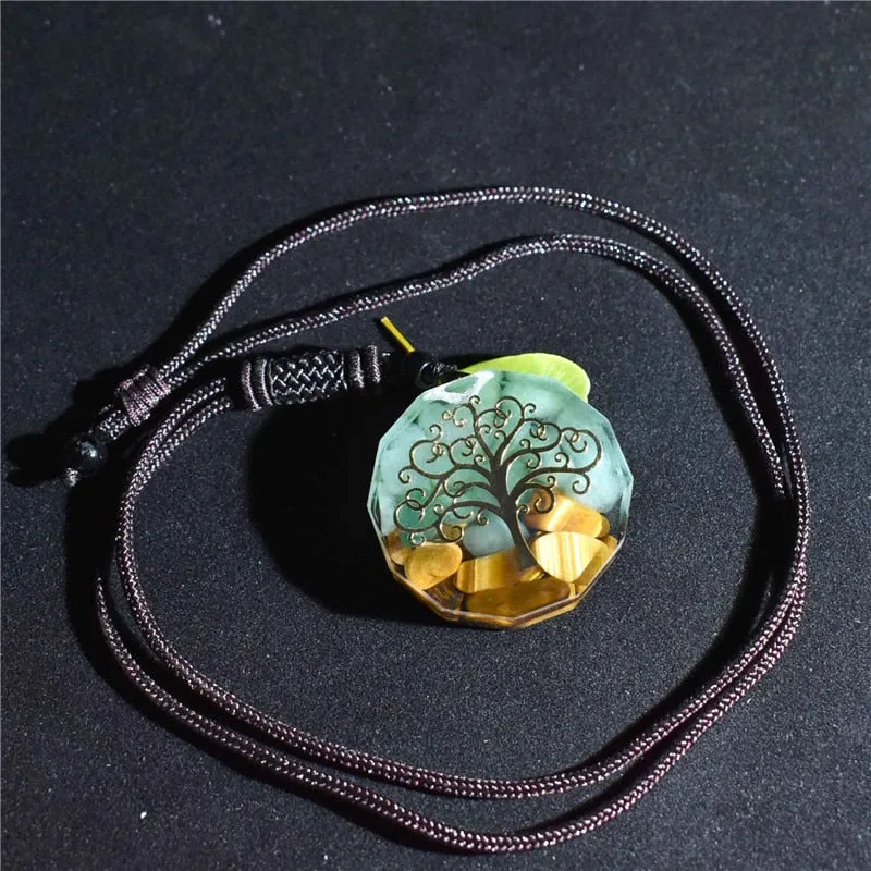 Orgonite Necklace Tree Of Life Pendant Energy Stone Reiki Chakra Yoga Necklace Healing Meditation orgonite protection Pendant