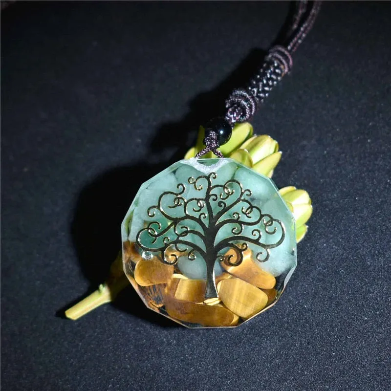 Orgonite Necklace Tree Of Life Pendant Energy Stone Reiki Chakra Yoga Necklace Healing Meditation orgonite protection Pendant