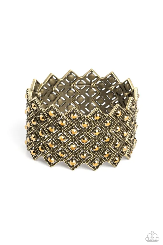 Paparazzi Bracelet ~ DECO in the Rough - Brass