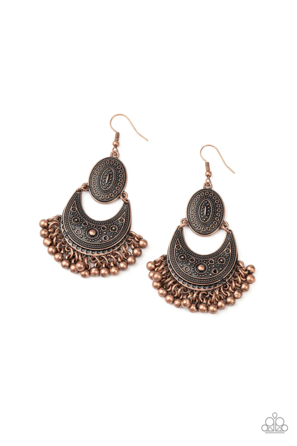 Paparazzi Earring ~ Western Trails - Copper