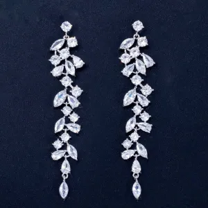 "Ameerah" - Cubic Zirconia Bridal Earrings - Available in Silver, Rose Gold and Yellow Gold