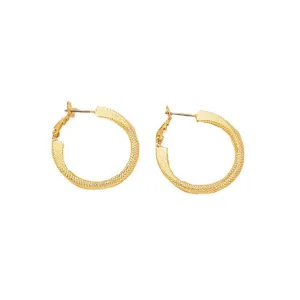 Retro Metal Circle Earrings with Personalized Texture - Vienna Verve Collection