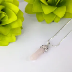 Rose Quartz Crystal Point Pendant - VP279