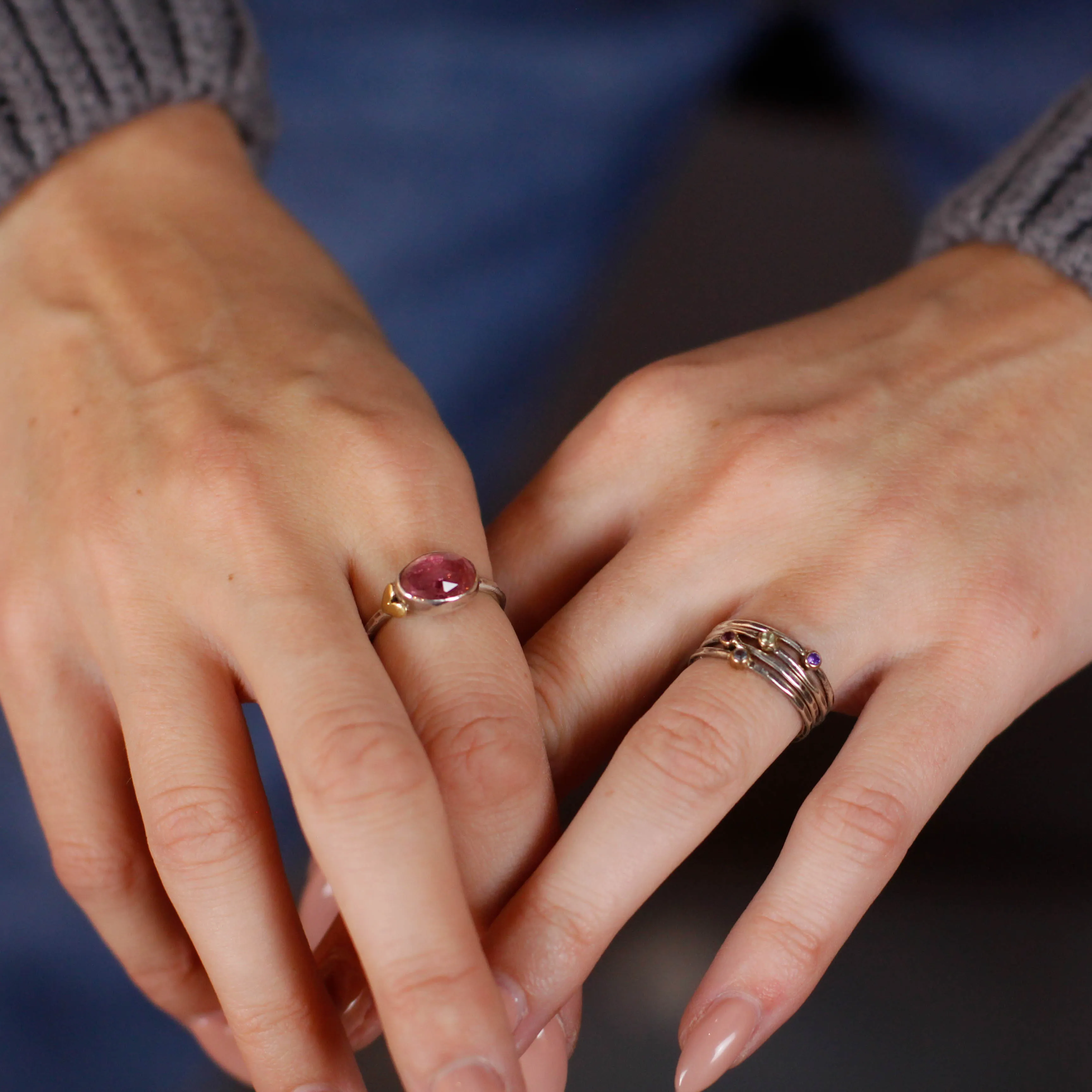 Sacred Love amethyst gemstone sterling silver ring