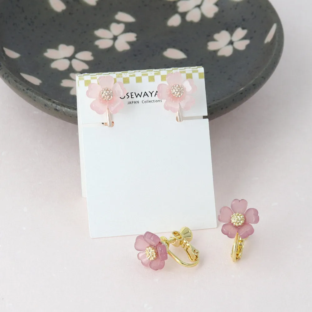 Sakura Embellished Clip Ons