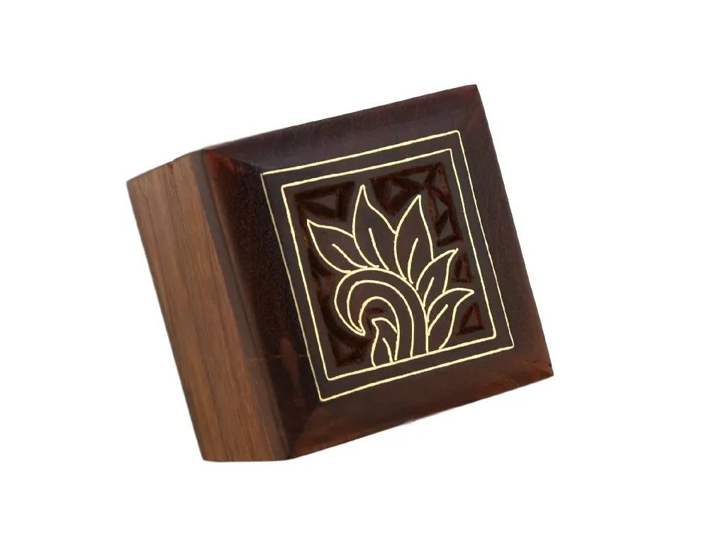 ShalinIndia Wooden Box for Jewelry Handmade Indian - Perfect for Rings,2X2X2 Inch,wc_ring_box_2