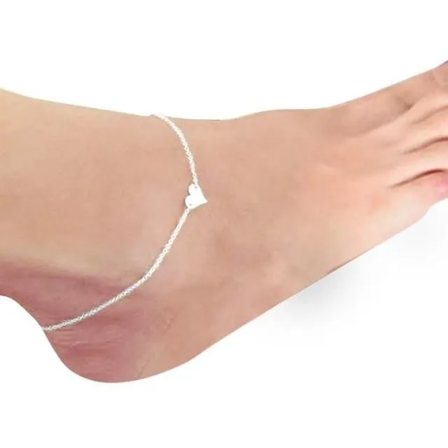 Simple Heart Ankle Bracelet