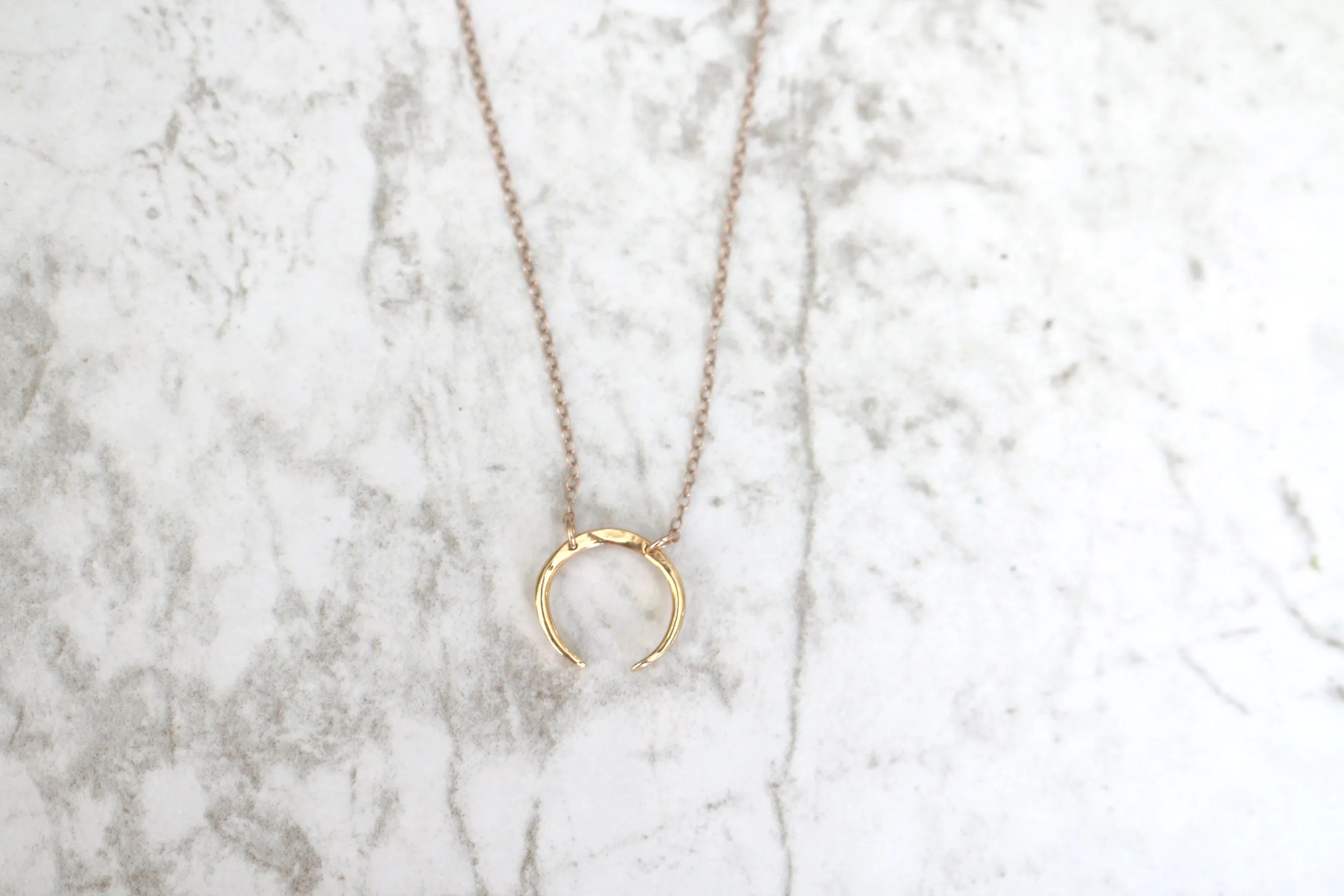 Slice of Life // Crescent Necklace, Double Hung, Rose Gold, Gold, Silver // BH-N012