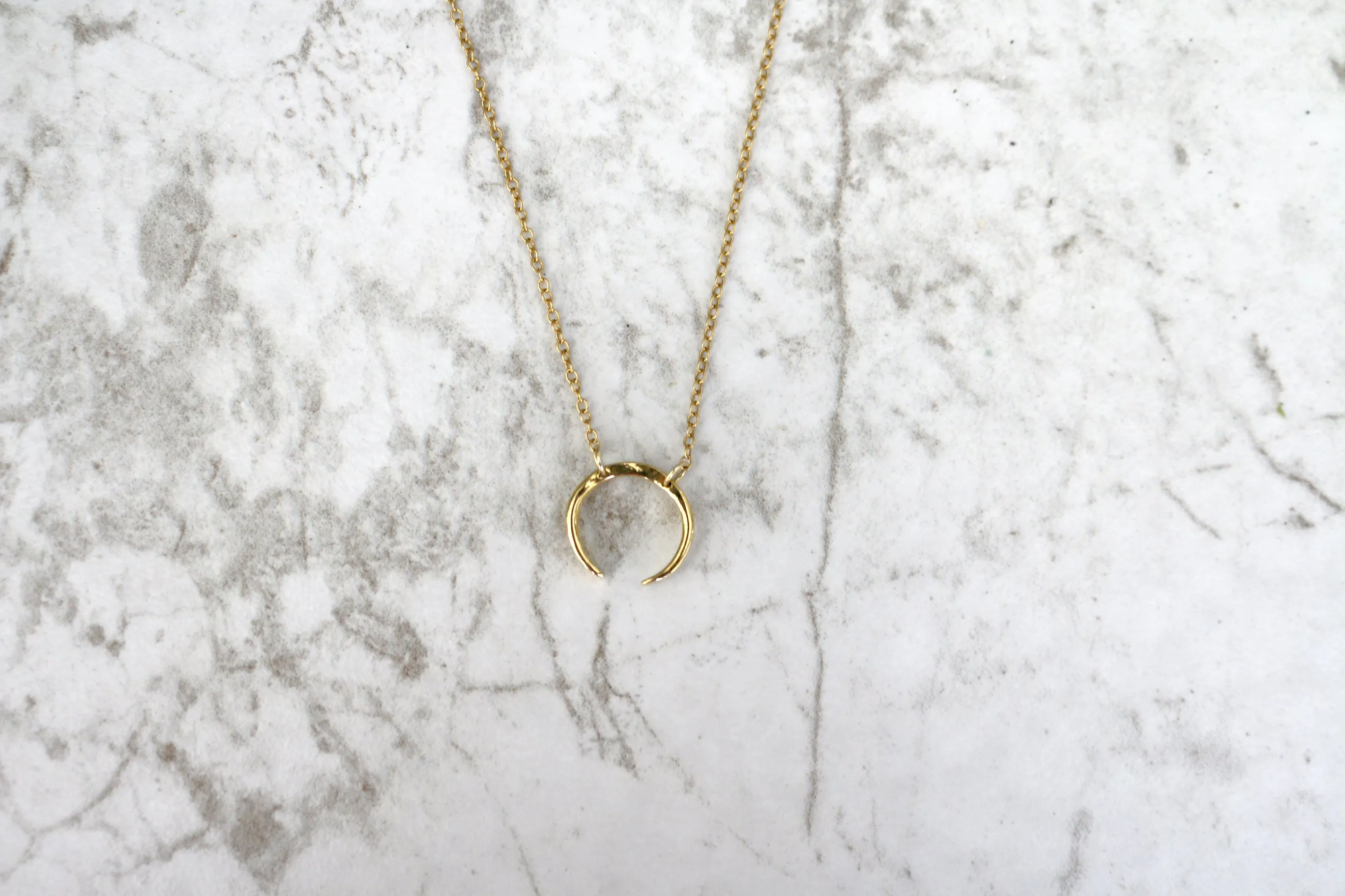 Slice of Life // Crescent Necklace, Double Hung, Rose Gold, Gold, Silver // BH-N012