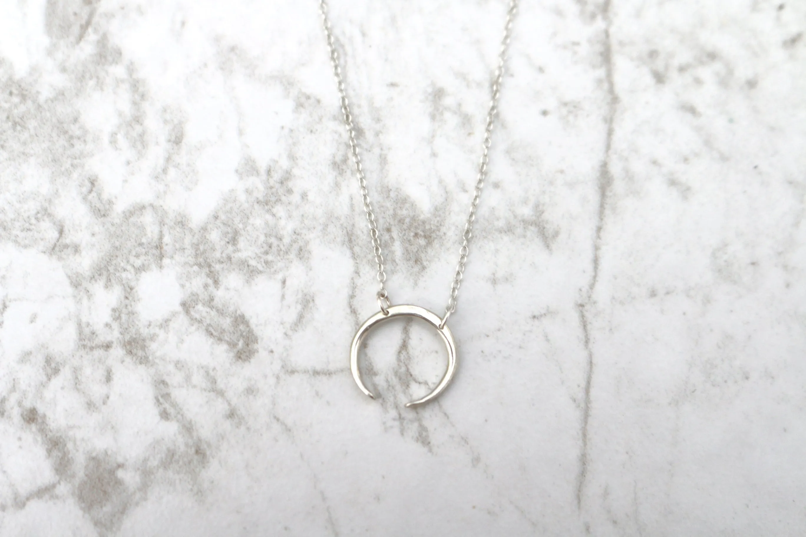 Slice of Life // Crescent Necklace, Double Hung, Rose Gold, Gold, Silver // BH-N012