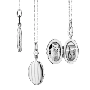 SLIM PINSTRIPE "EVE" STERLING SILVER LOCKET NECKLACE